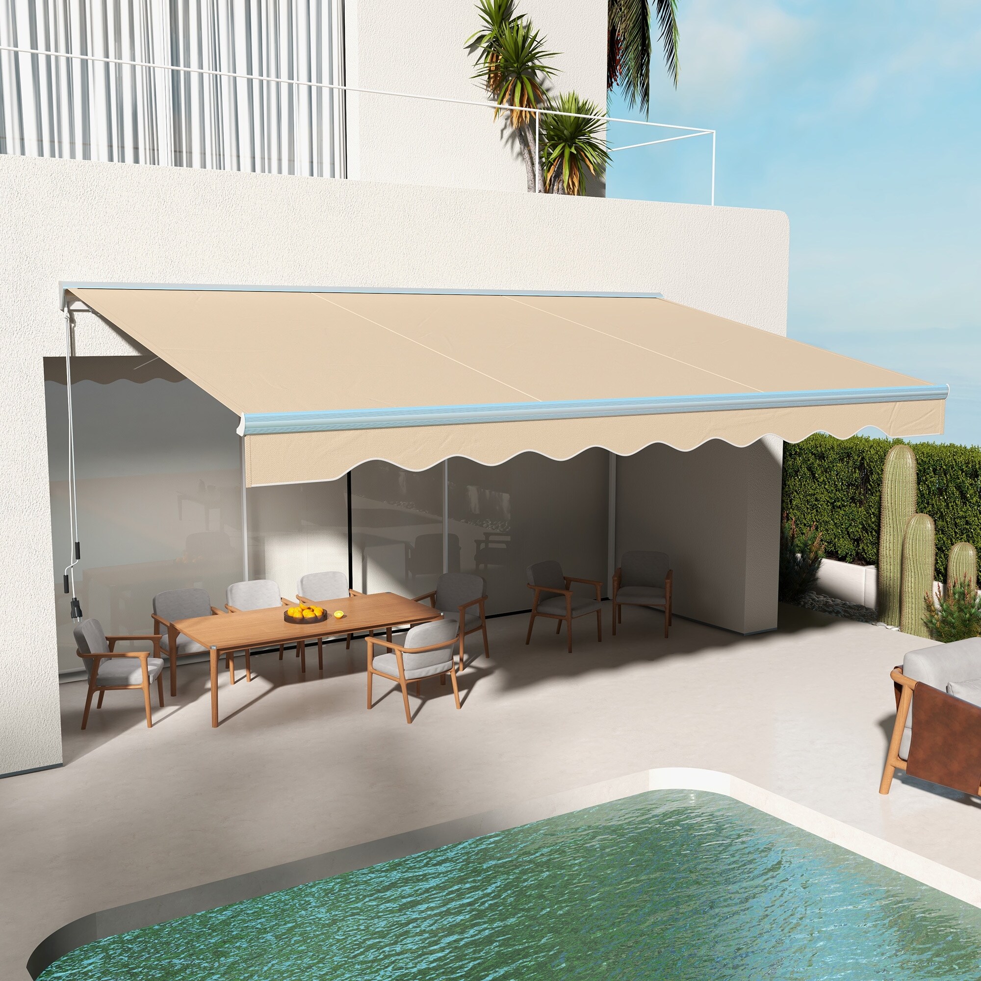 アウトドア寝具 raging kazuENLIGHTENED EQUIPMENT Outsunny 16.5' x 10' Electric Awning, Retractable Awning